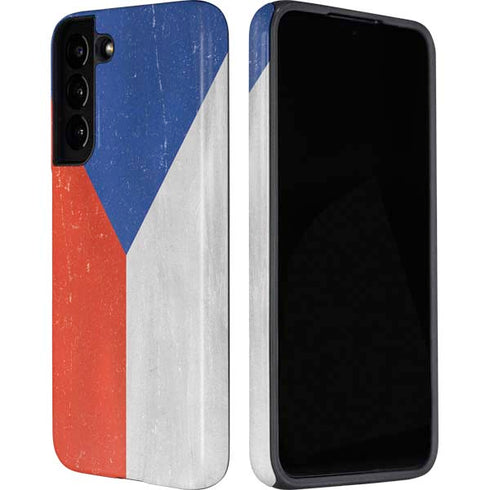 Czech Republic Flag Distressed Galaxy S22 Plus Pro Case